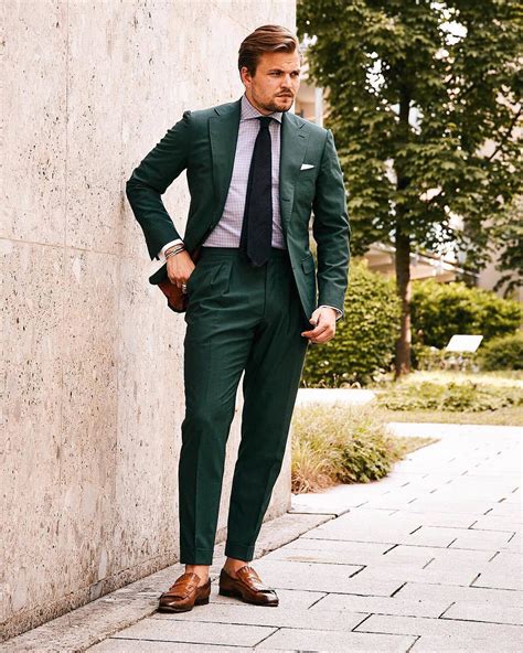 suits with brown loafers